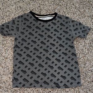 BOSS Kids Black and Gray Geometric Tee
